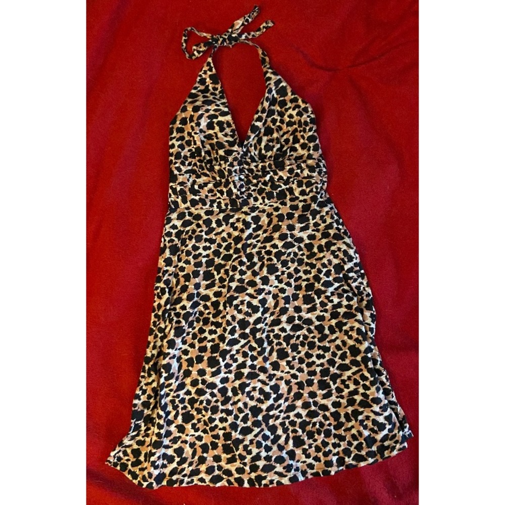 Women’s Animal Print Halter Top Dress